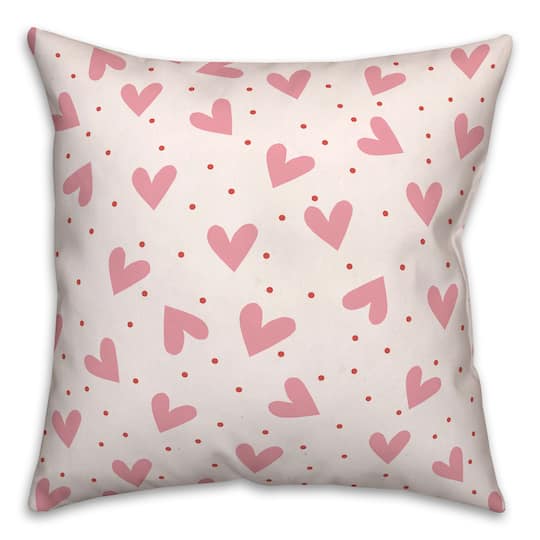 Heart Polka Pattern 18&#x22; x 18&#x22; Indoor / Outdoor Pillow